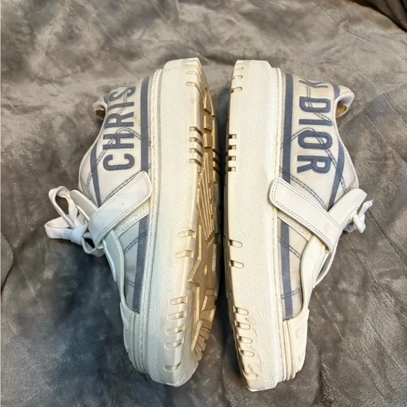 Dior Cream and French Blue Logo Sneakers size 36 - Picture 3 of 16
